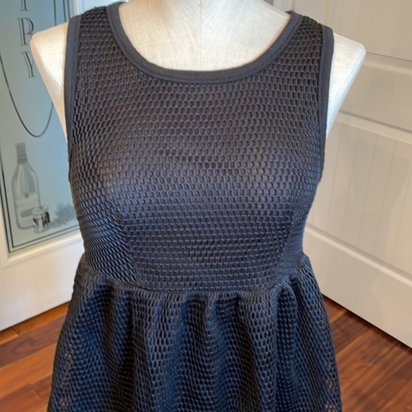 Rue 21 black mesh sleeveless dress puffy layered skirt fitted scoop neck midi - Picture 2 of 10